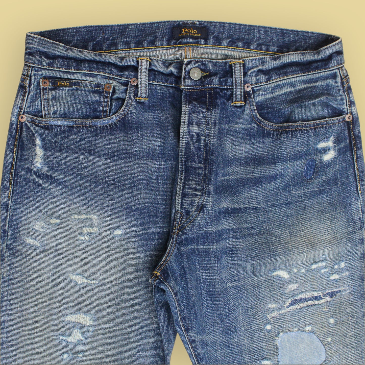 Polo Ralph Lauren Distressed/Repaired Denim Vintage Classic Fit Jeans
