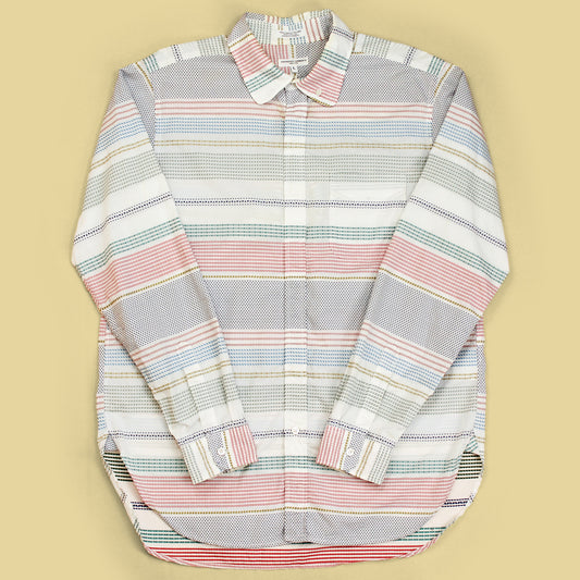 Engineered Garments Horizontal Dobby Stripe Rounded Collar Shirt