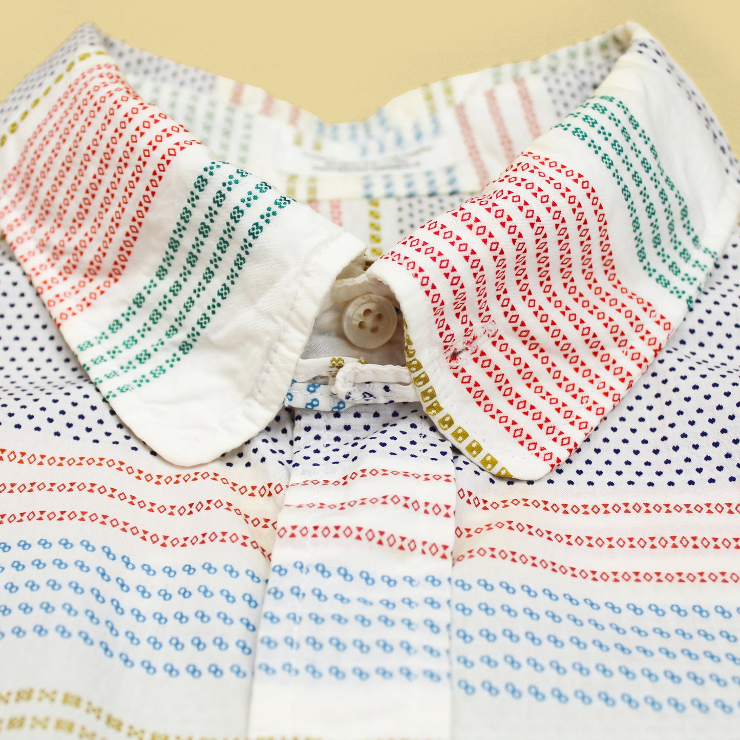 Engineered Garments Horizontal Dobby Stripe Rounded Collar Shirt