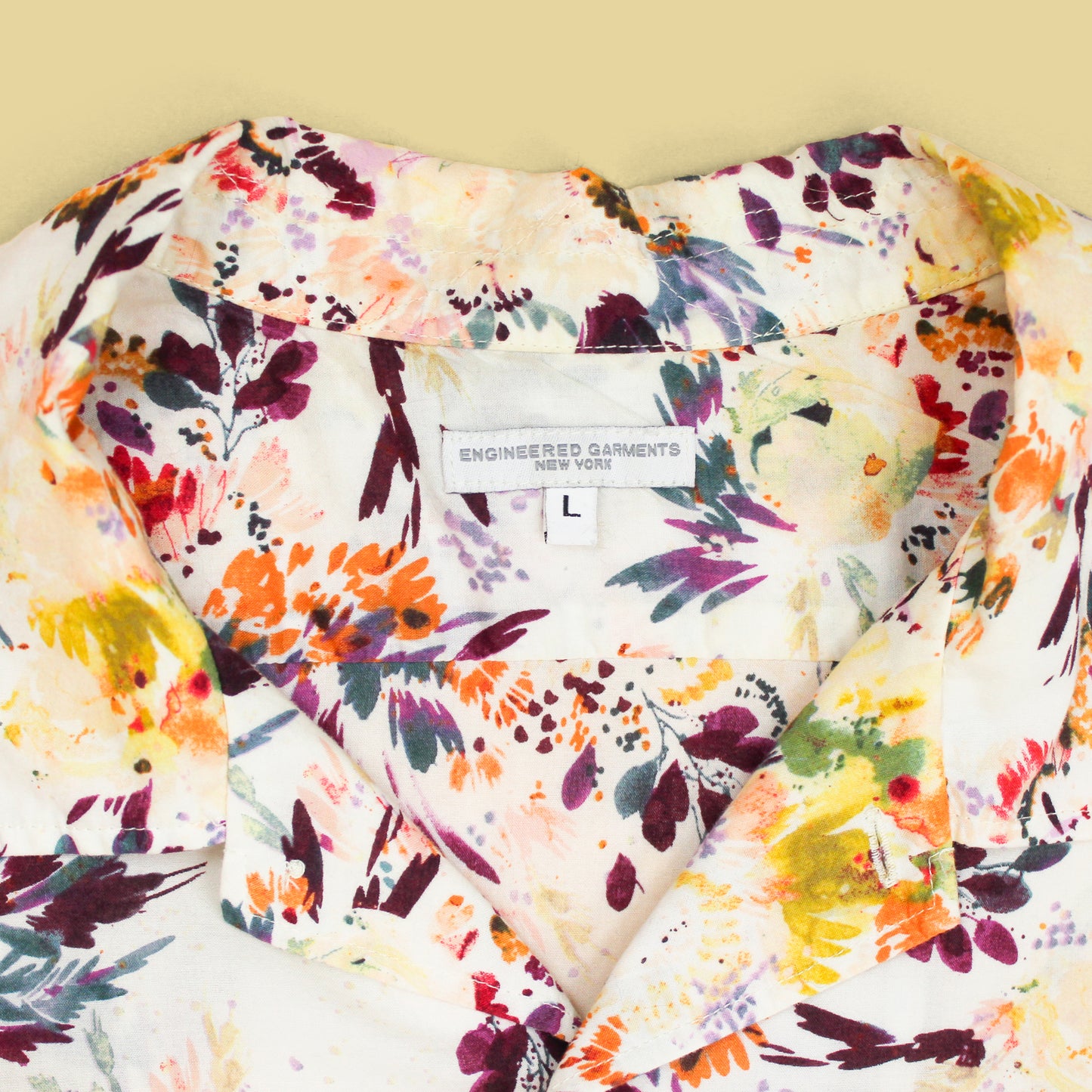 Engineered Garments Floral Print Cotton Camp Shirt