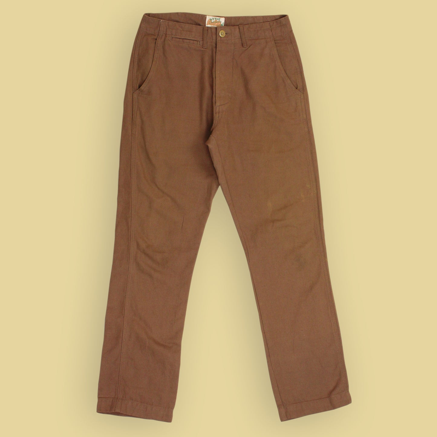 Wythe Cotton Linen Twill Flat Front Chino Pants