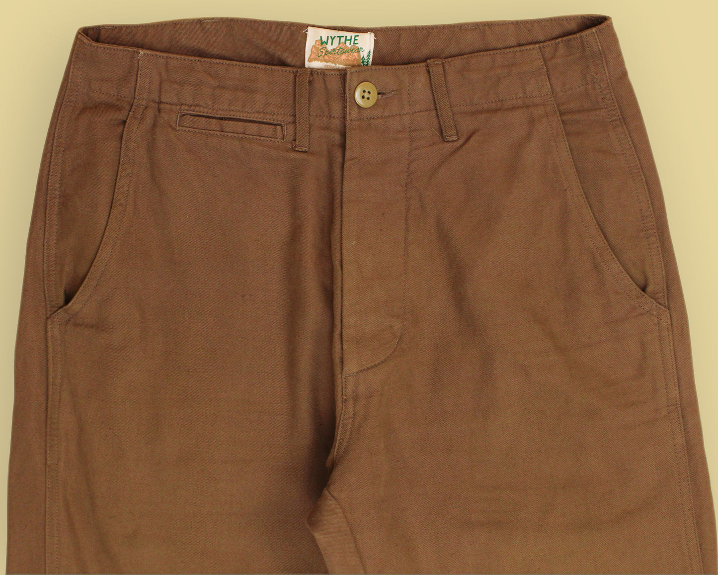 Wythe Cotton Linen Twill Flat Front Chino Pants