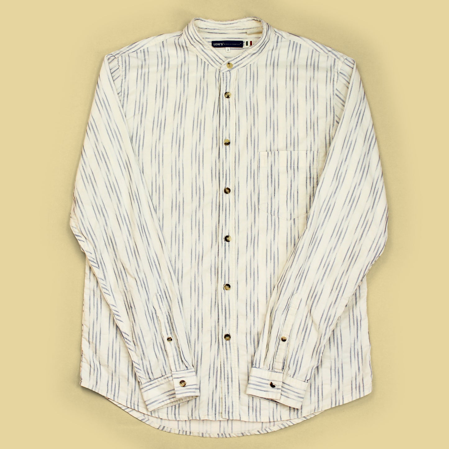 Levi's Made & Crafted Ikat Stripe Band Collar Shirt