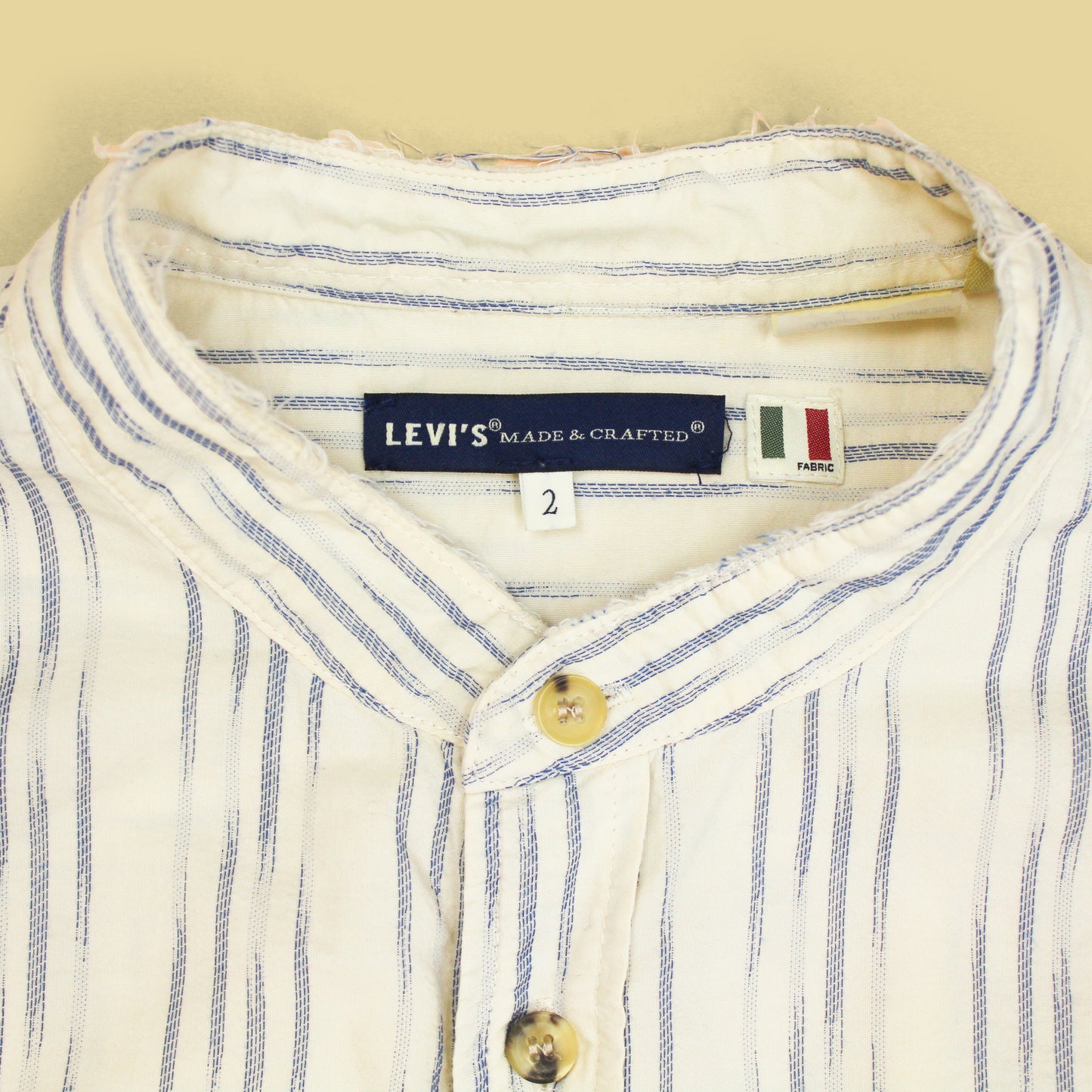 Levi's Made & Crafted Ikat Stripe Band Collar Shirt