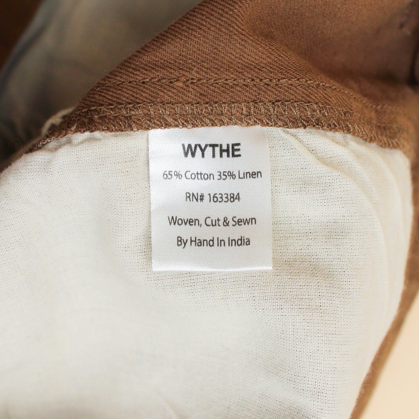 Wythe Cotton Linen Twill Flat Front Chino Pants