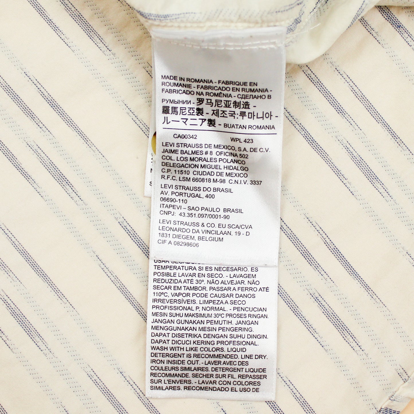 Levi's Made & Crafted Ikat Stripe Band Collar Shirt