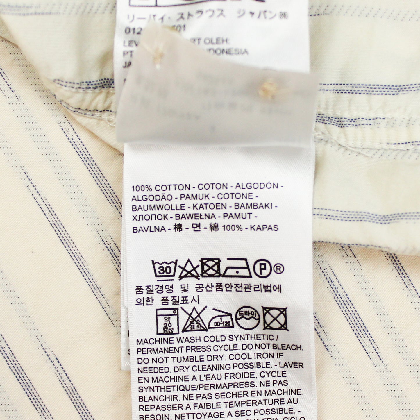 Levi's Made & Crafted Ikat Stripe Band Collar Shirt