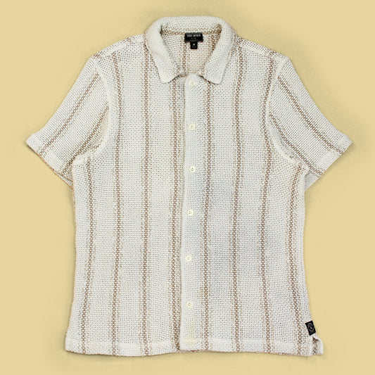 Todd Snyder Striped Open Knit Cabana Polo Shirt