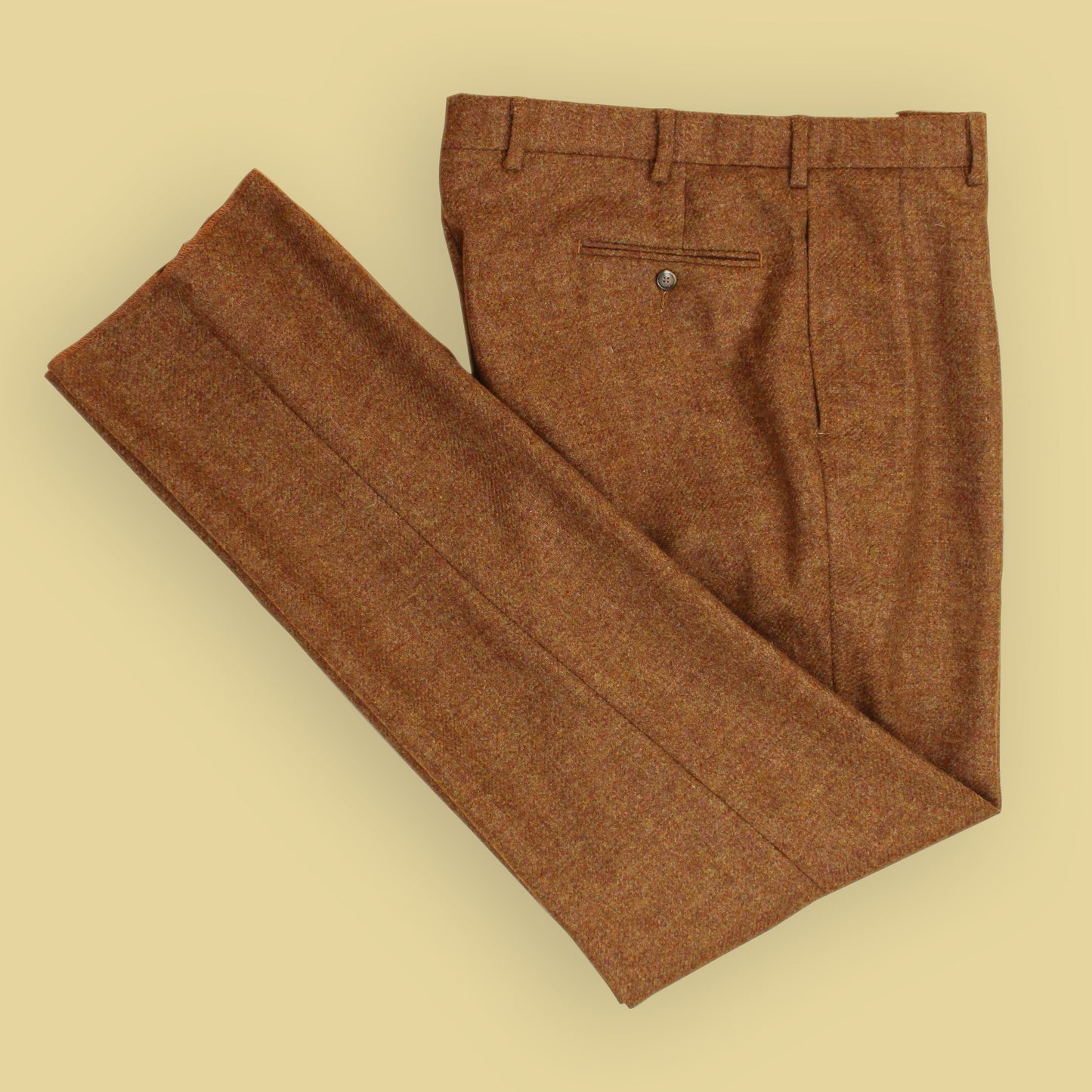 Ben Silver Wool Tweed Pleated Winston Trousers