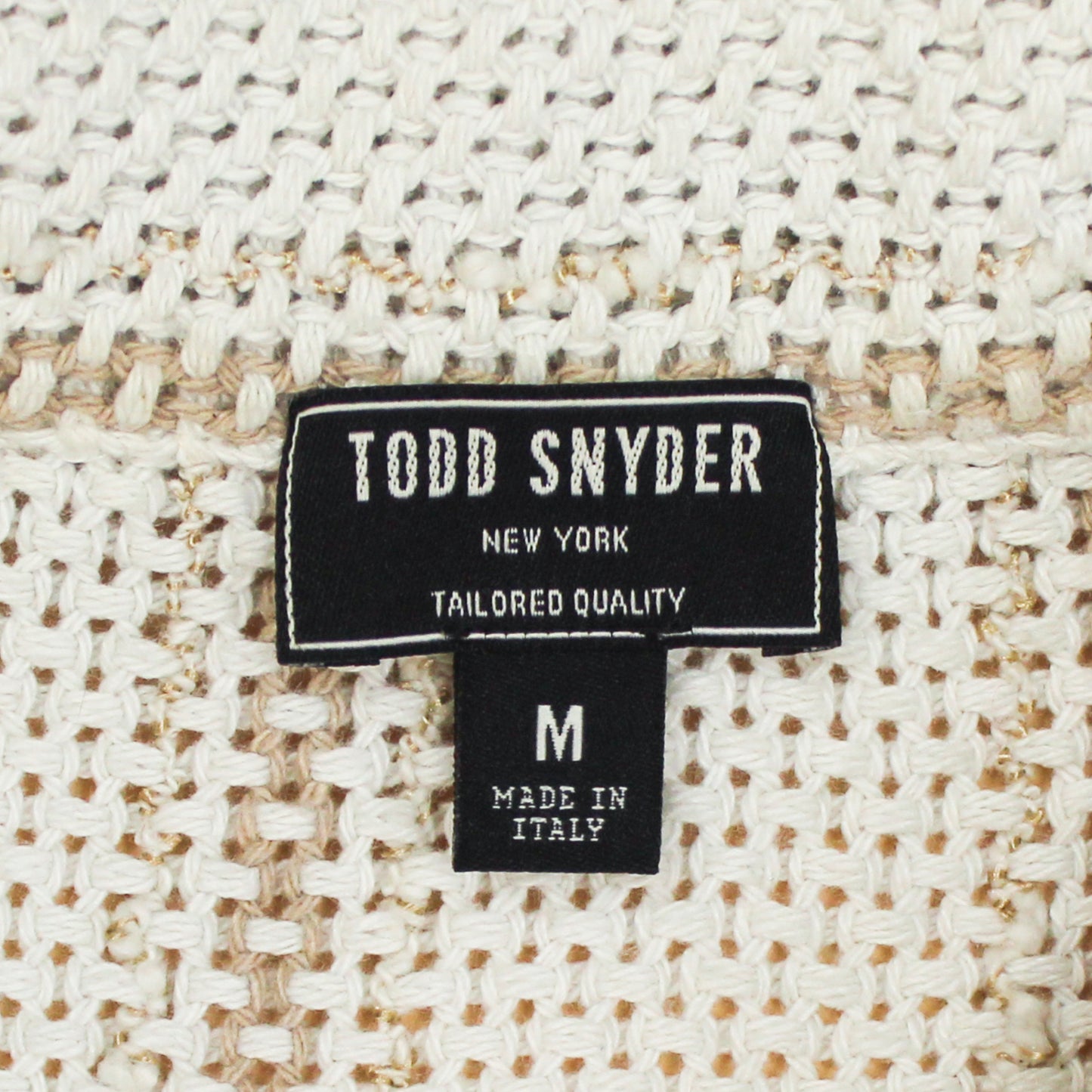 Todd Snyder Striped Open Knit Cabana Polo Shirt