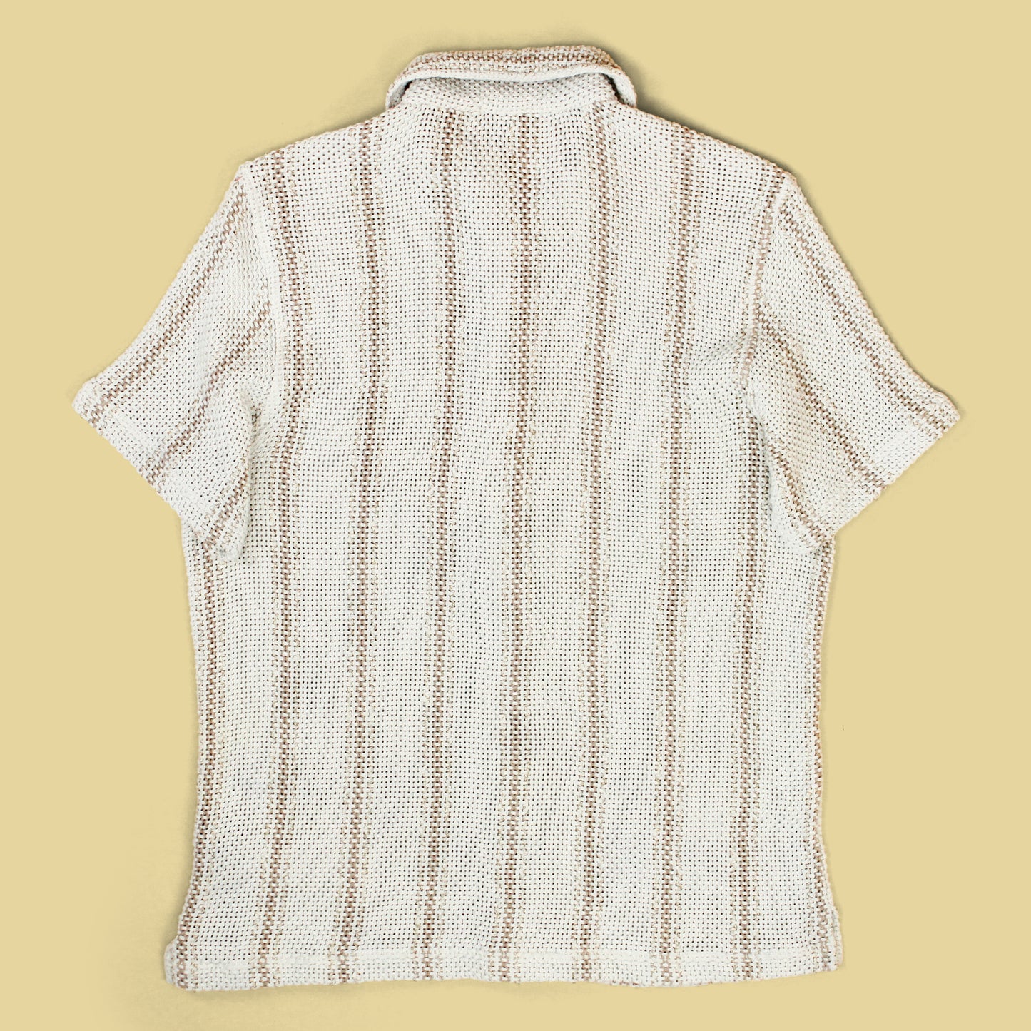 Todd Snyder Striped Open Knit Cabana Polo Shirt