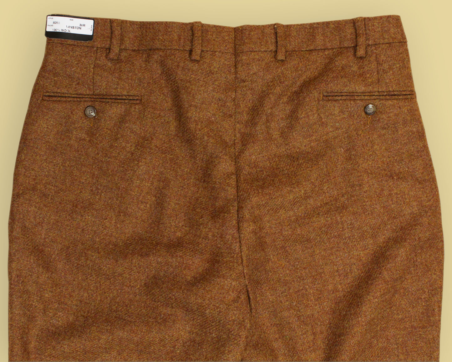 Ben Silver Wool Tweed Pleated Winston Trousers