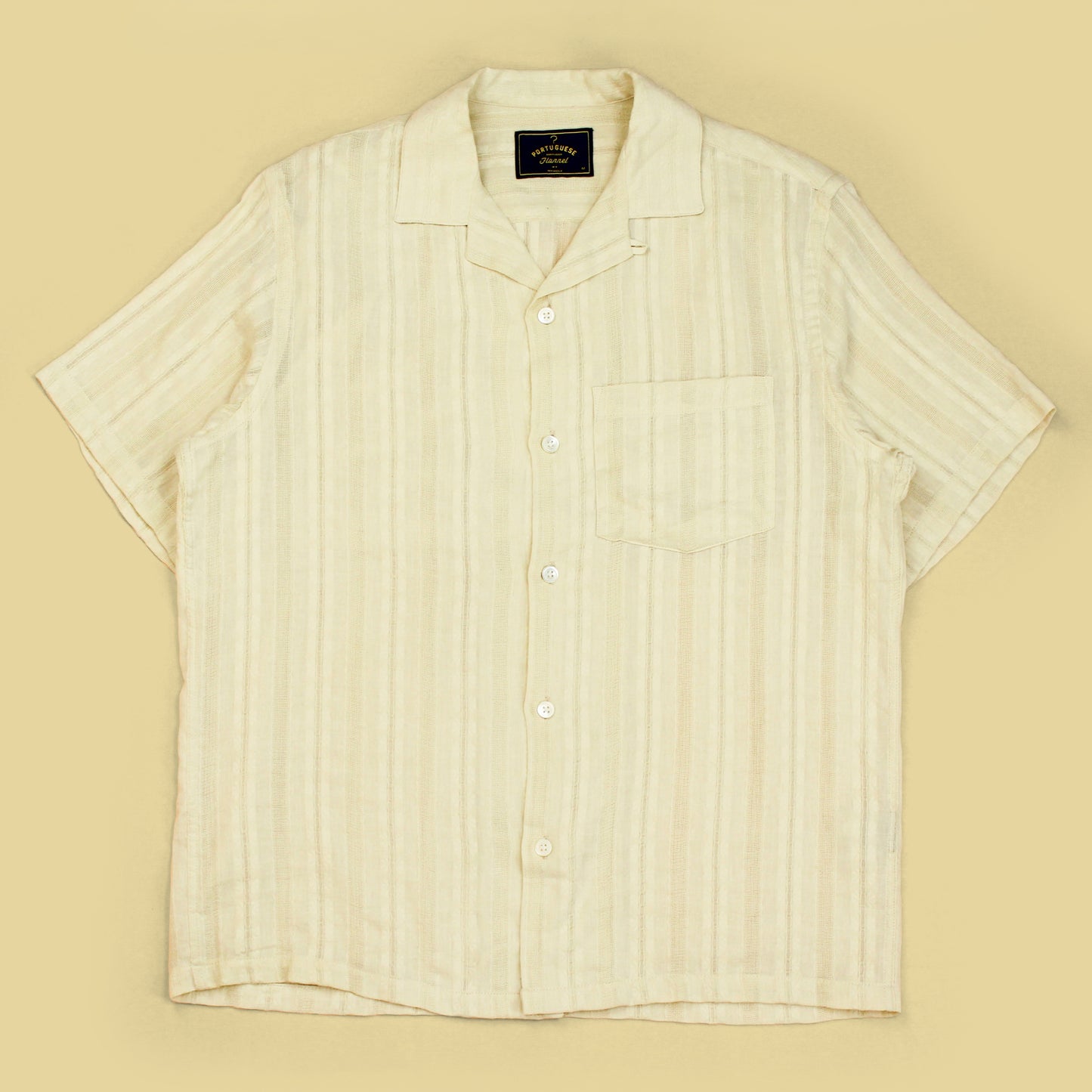 Portuguese Flannel Open Weave Stripe Cotton Almada Shirt