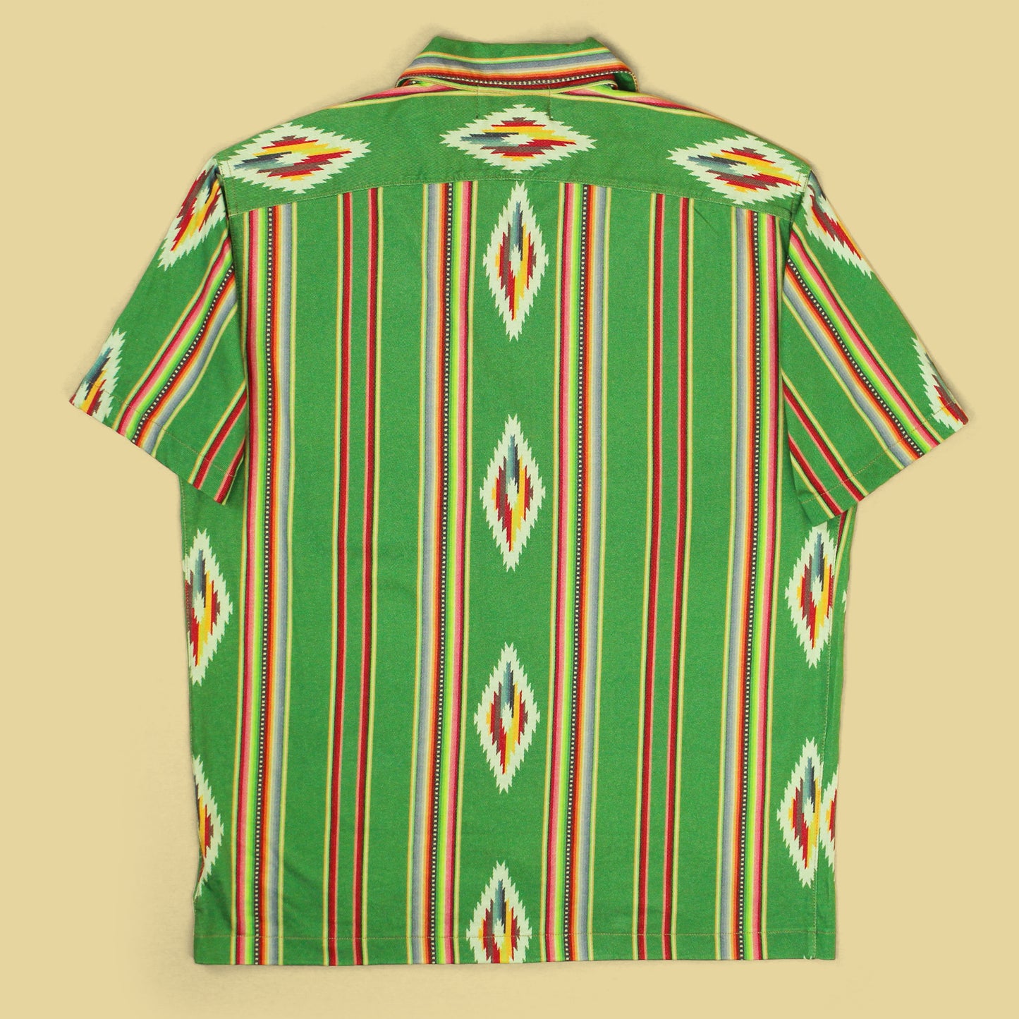 RRL Southwestern Stripe Print Cotton Jersey Camp Shirt