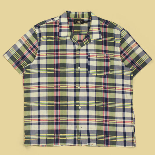 RRL Plaid Seersucker Camp Shirt