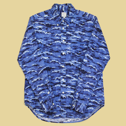 Nepenthes New York Wave Print Button-Down Shirt