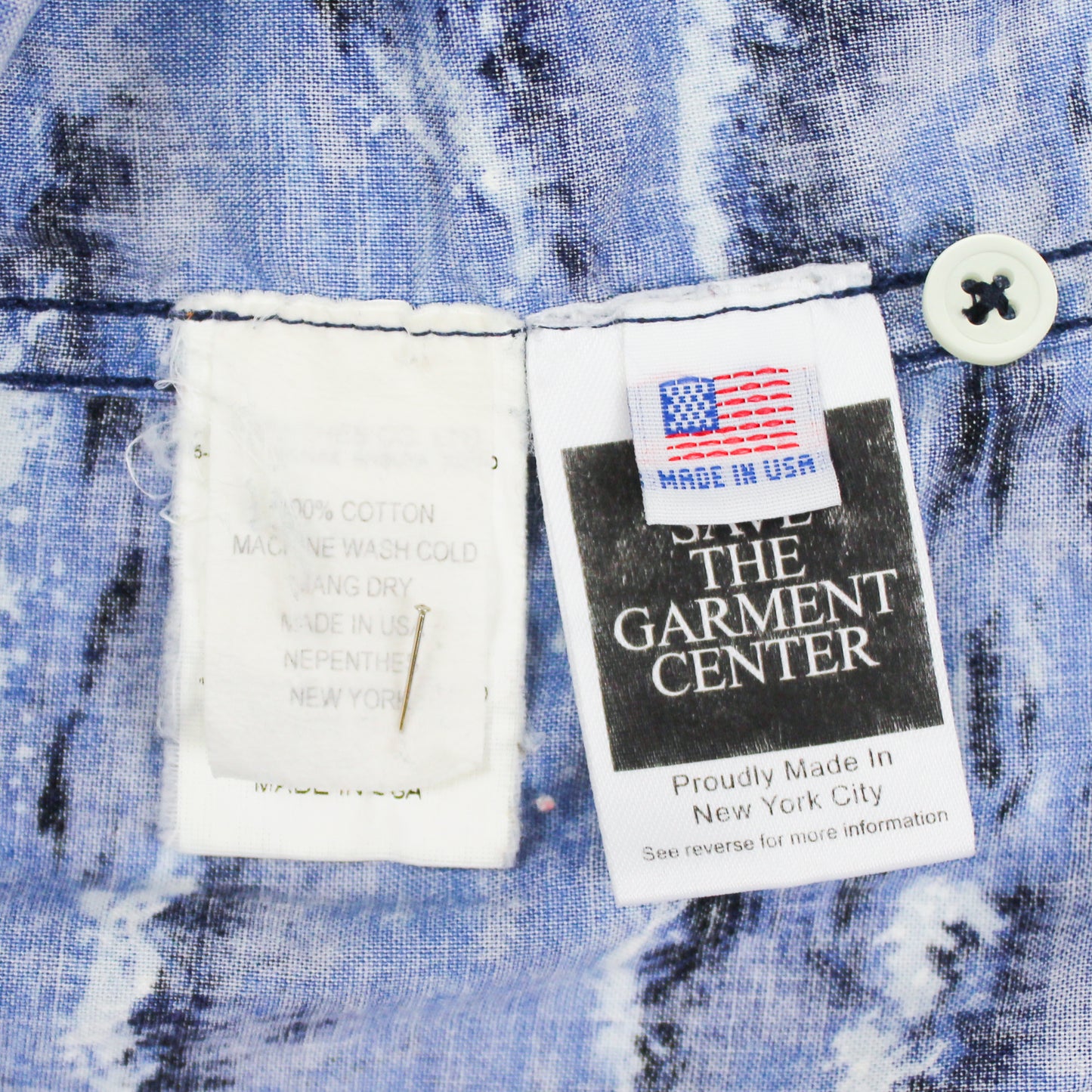 Nepenthes New York Wave Print Button-Down Shirt