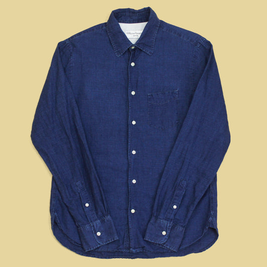 Officine Générale Indigo-Dyed Cotton-Linen Benoit Shirt