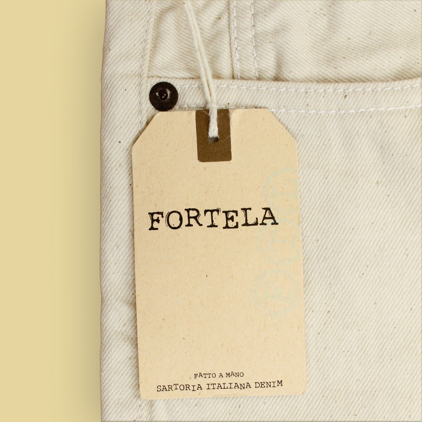 Fortela Ecru Selvedge Denim Jeans