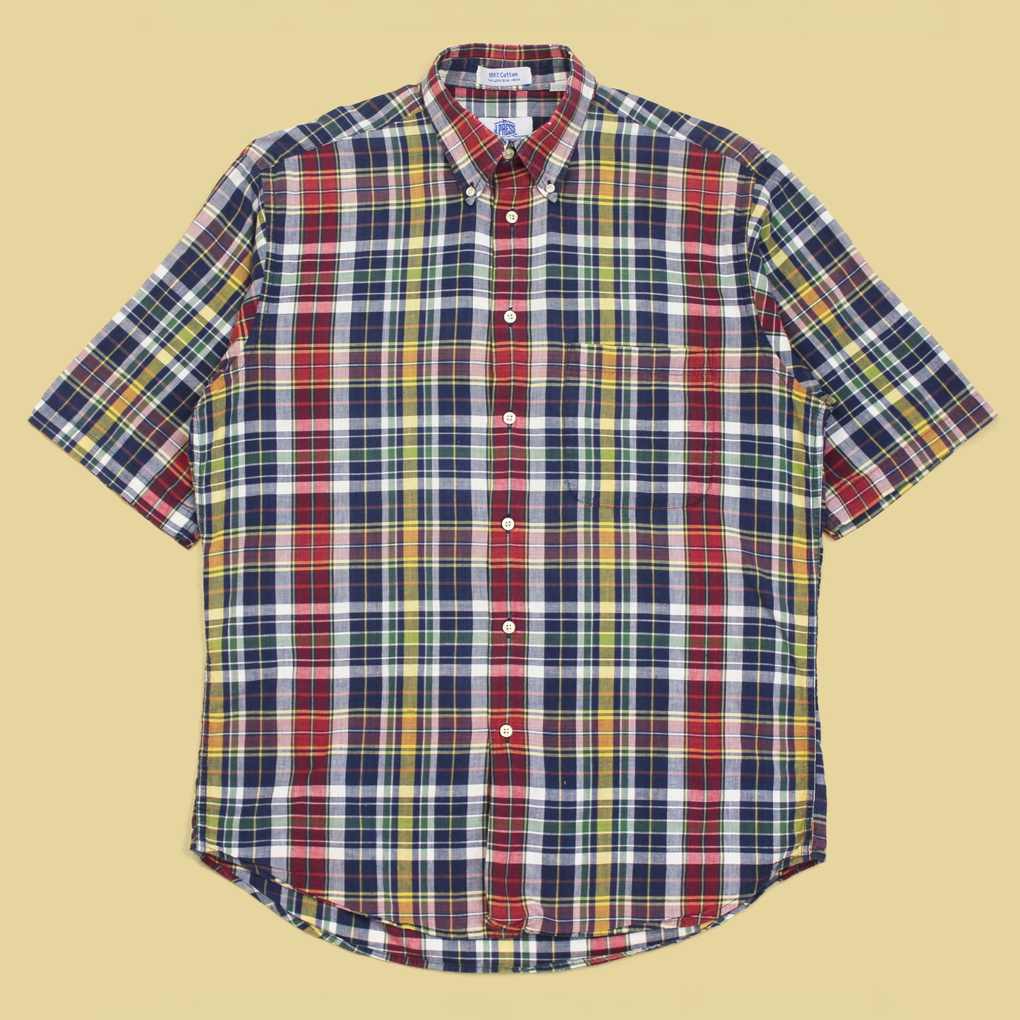 J. Press Madras Short Sleeve Button-Down Shirt