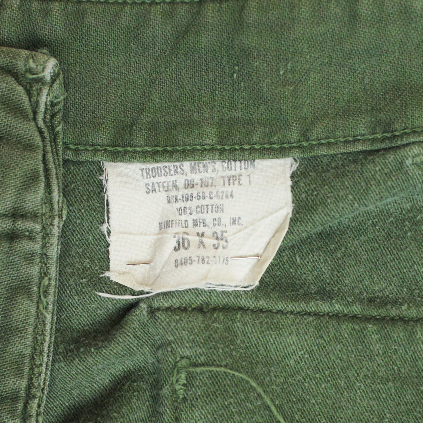 Vintage US Military OG-107 Cotton Sateen Fatigue Pants