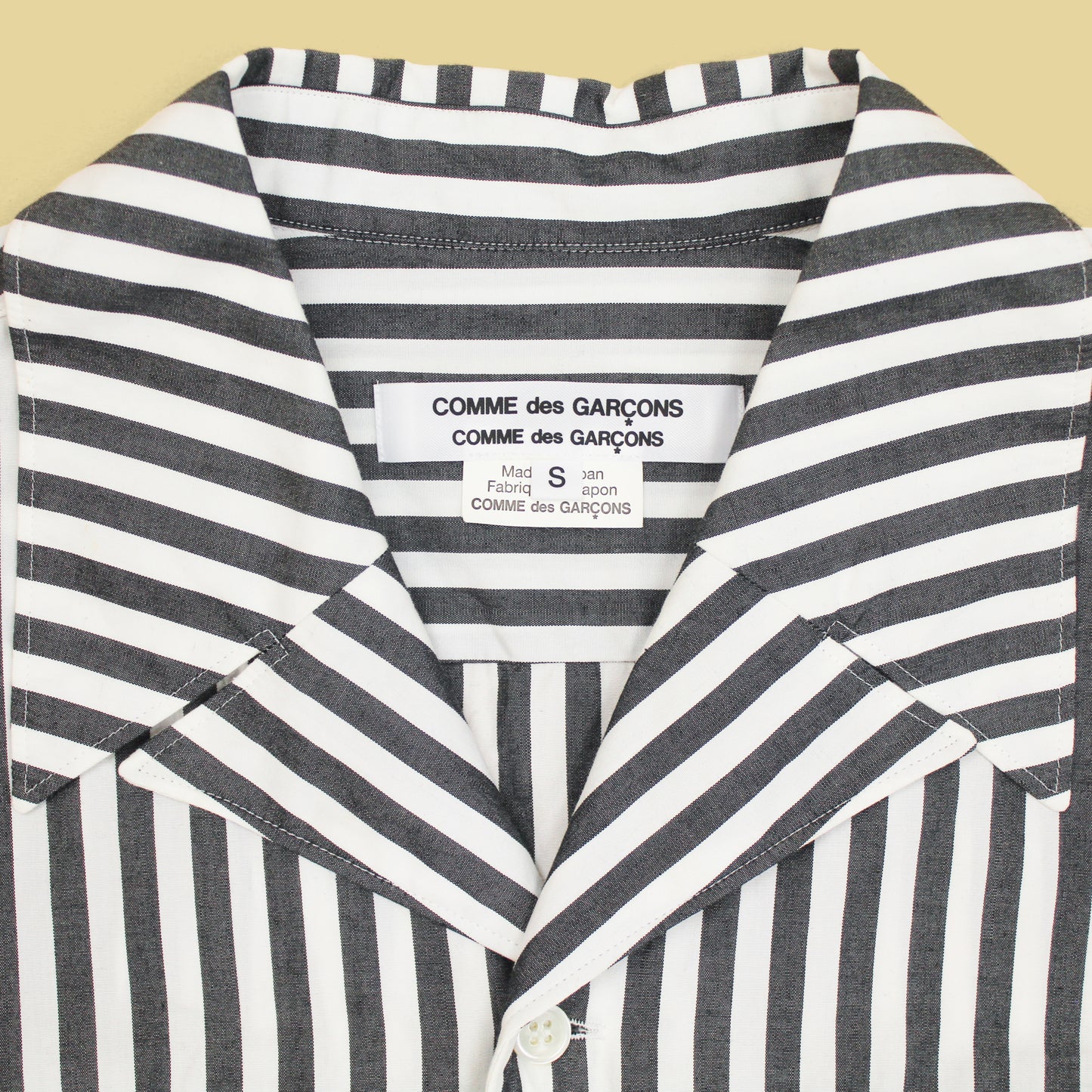 Comme des Garçons Striped Cotton Ulster Collar Shirt