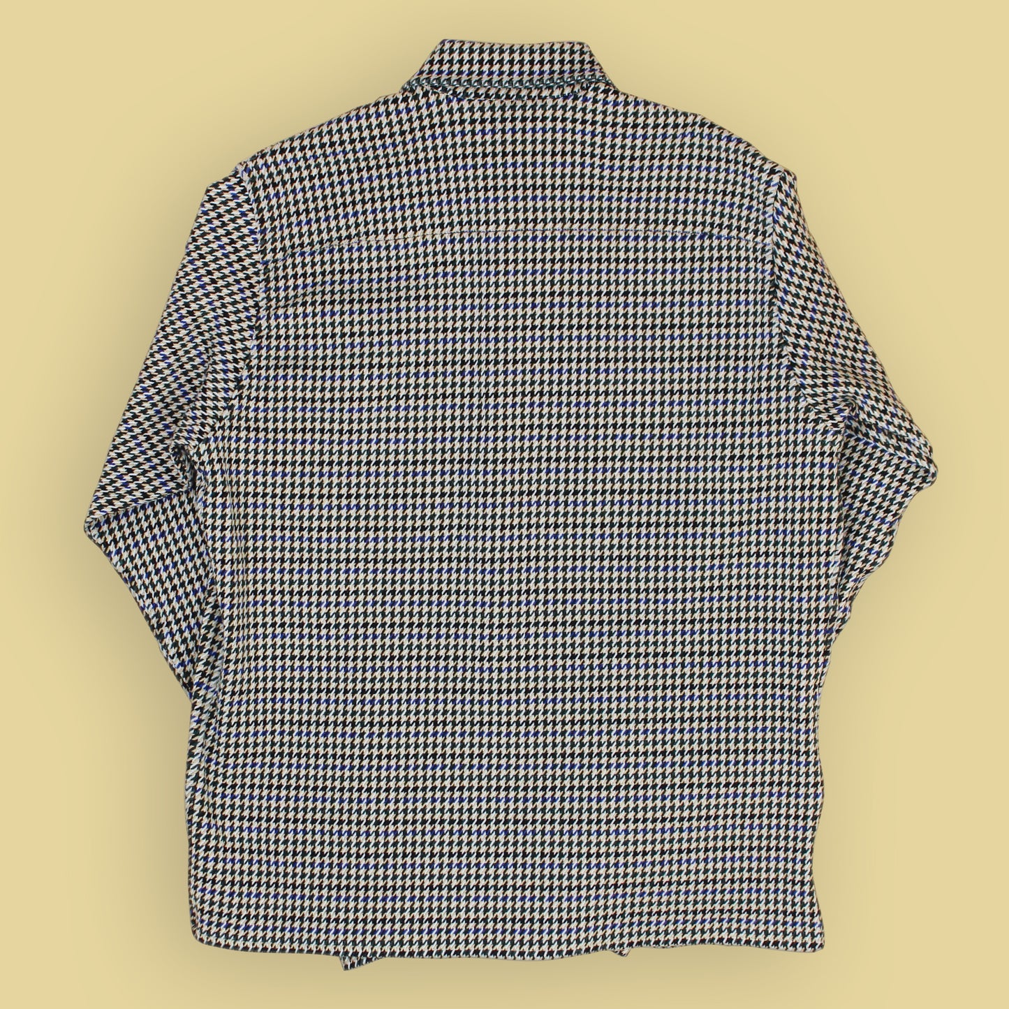4SDesigns Textured Weave Houndstooth Check Button-Up Shirt