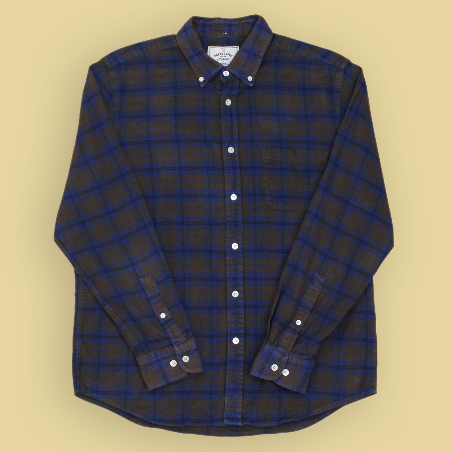 Portuguese Flannel Plaid Cotton Flannel Button Down Shirt