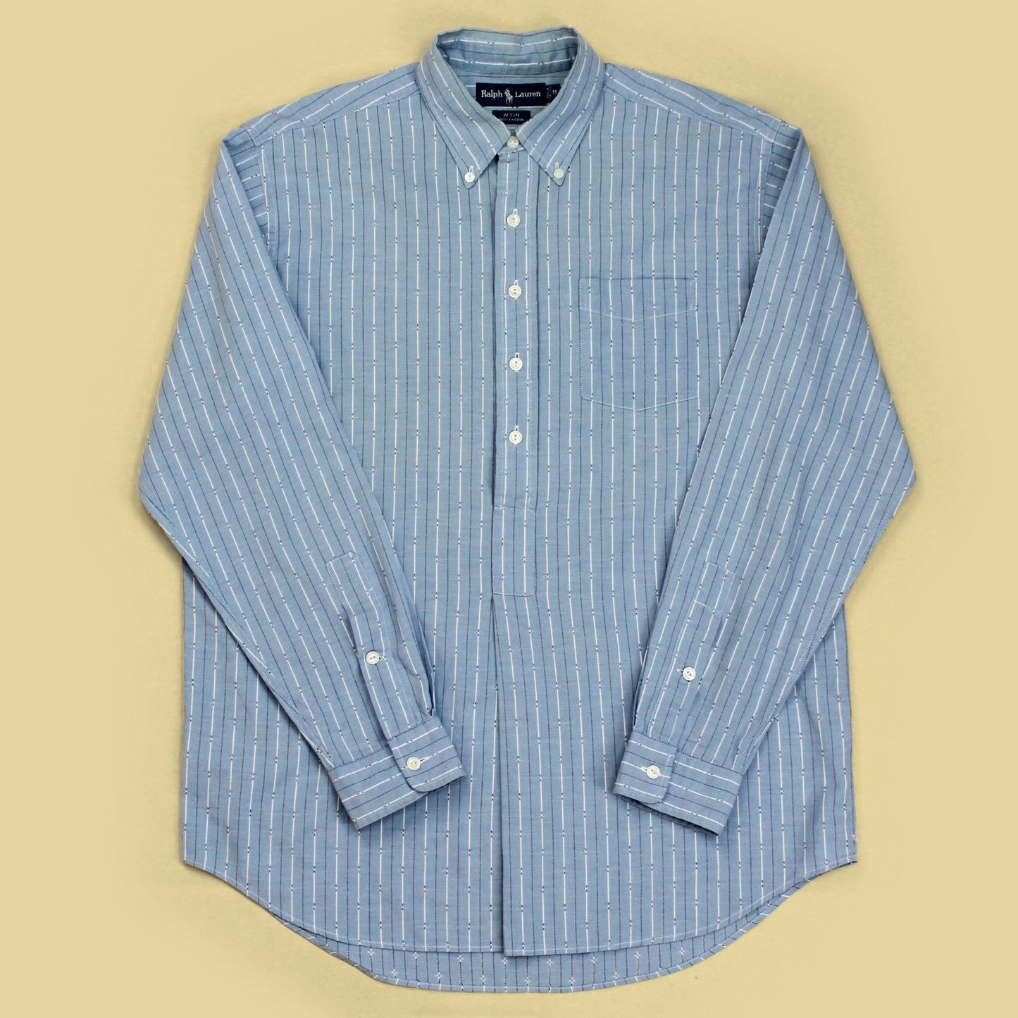 Polo Ralph Lauren Dobby Stripe Cotton Button-Down Popover Afton Shirt