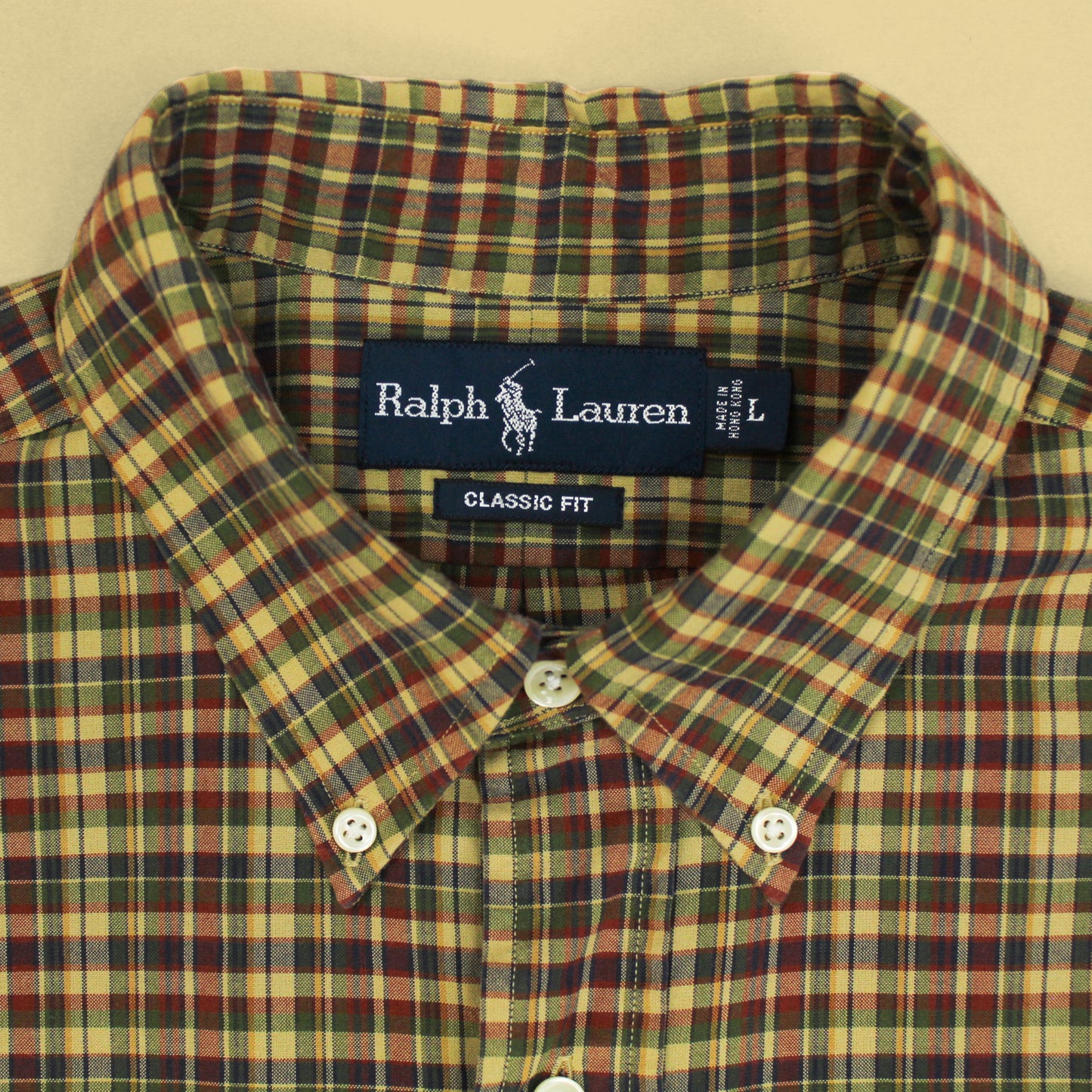 Vintage Polo Ralph Lauren Plaid Cotton Button-Down Shirt