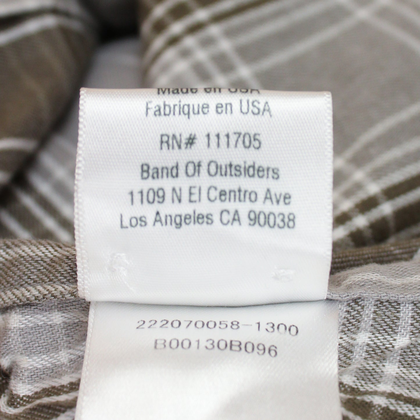 Band of Outsiders Plaid Cotton Flannel Button Down Shirt