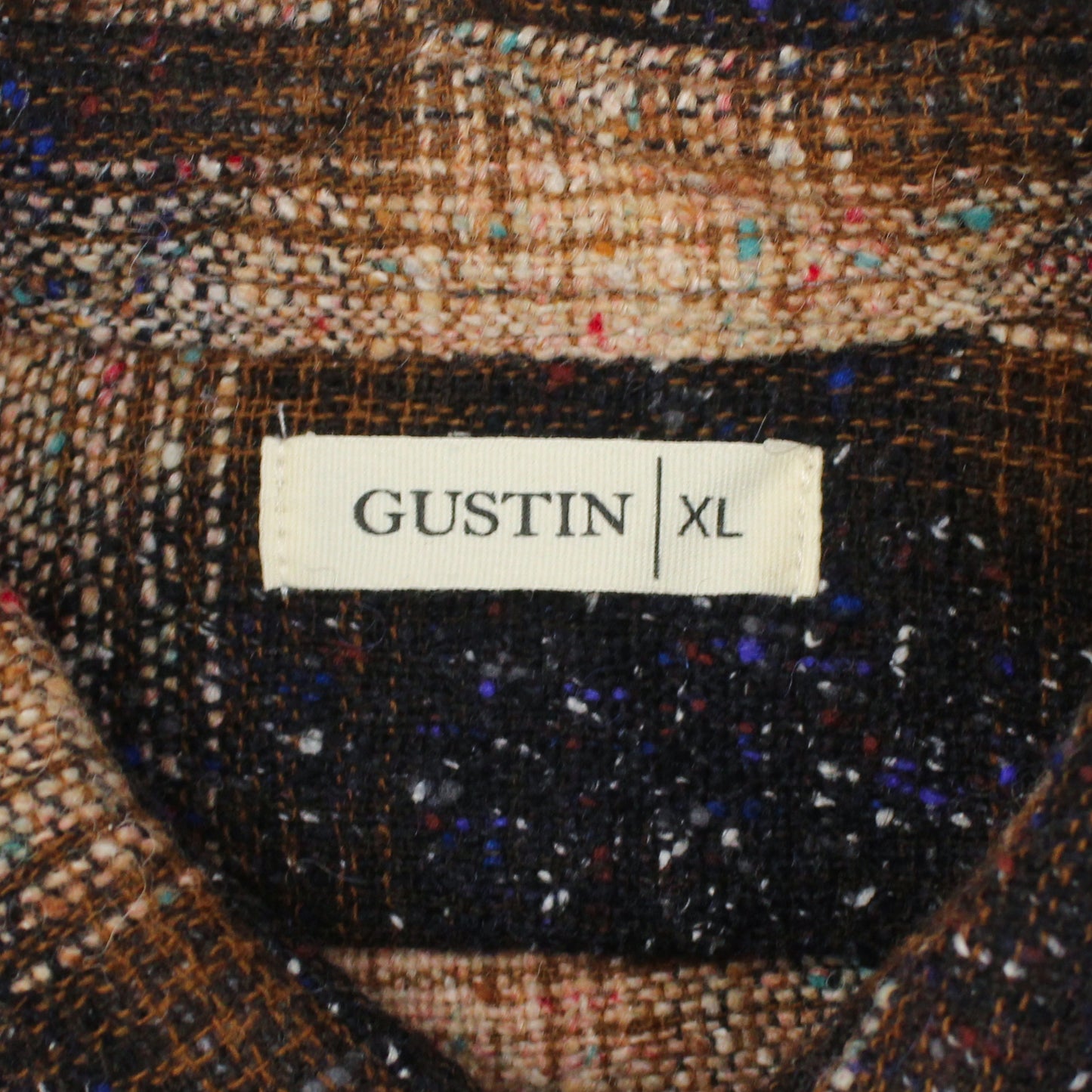 Gustin Rainbow Nep Plaid Wool Silk Flannel Work Shirt