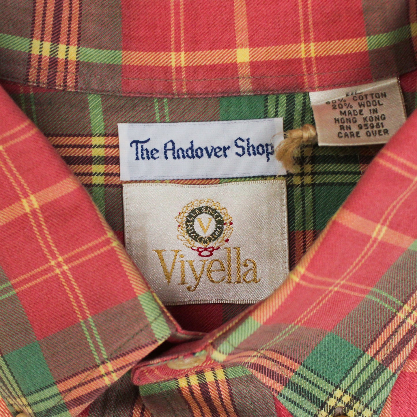 The Andover Shop Plaid Wool Cotton Viyella Plaid Button Down Shirt