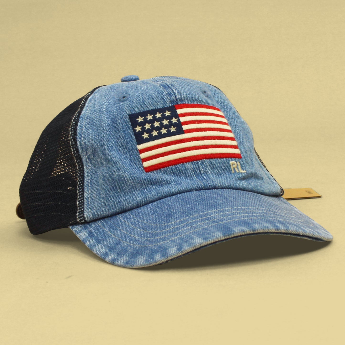 Polo Ralph Lauren Flag Embroidered Denim Trucker Hat