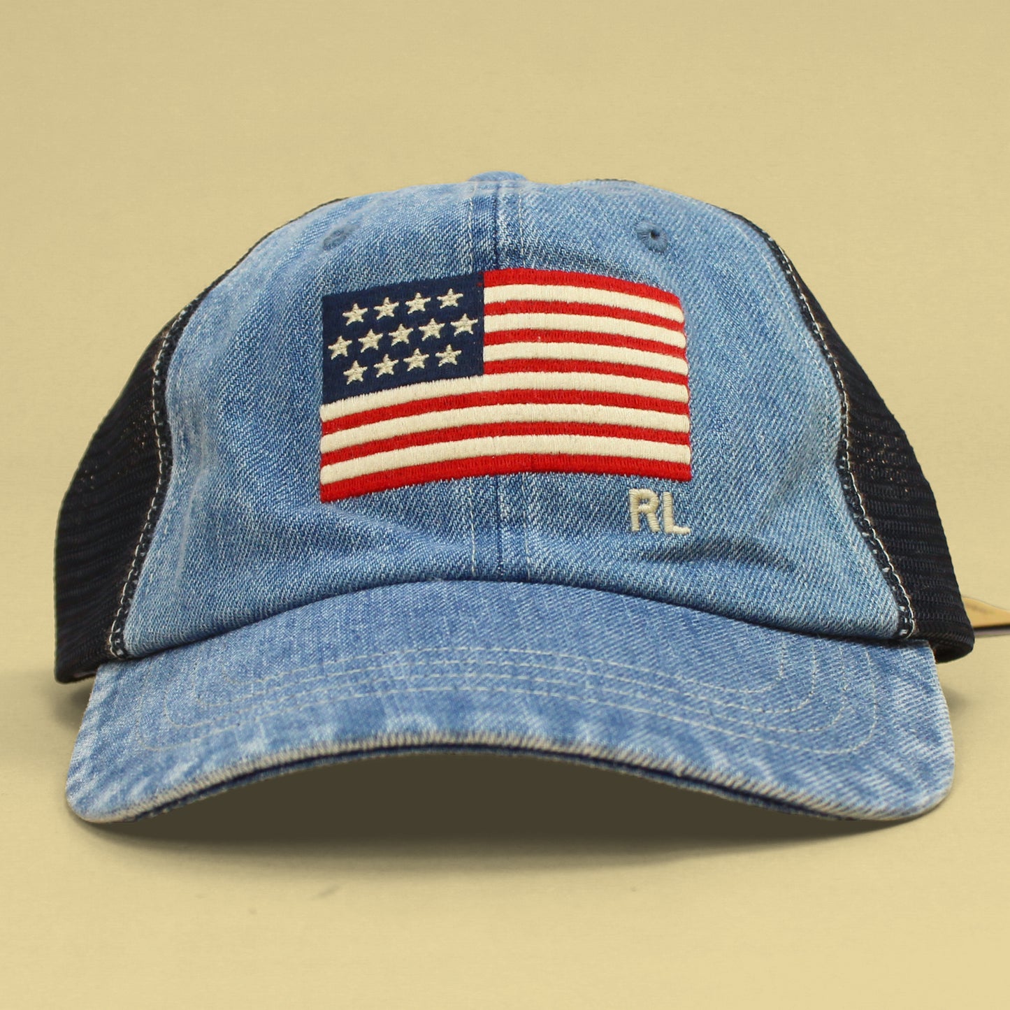 Polo Ralph Lauren Flag Embroidered Denim Trucker Hat