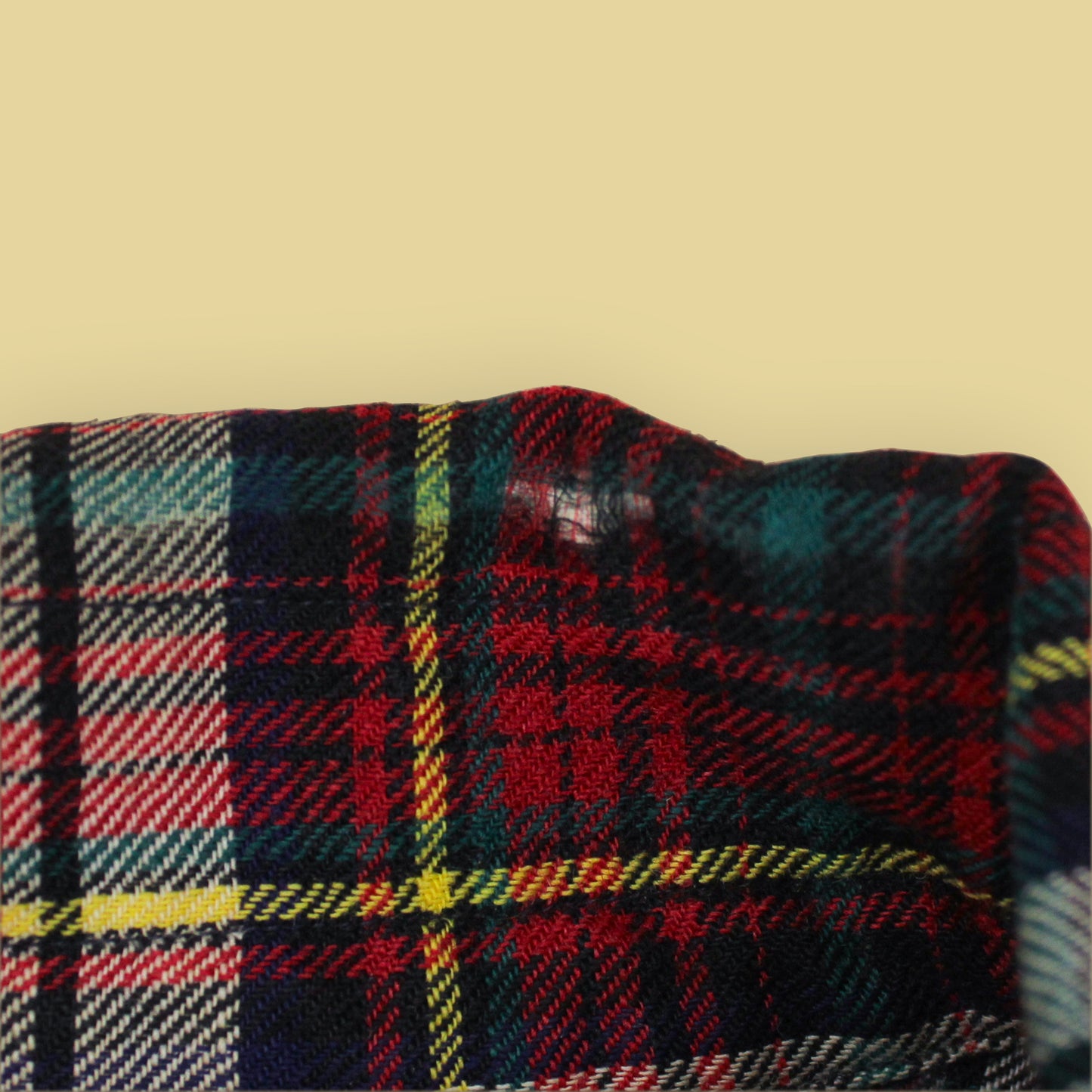 Hathaway Tartan Plaid Wool Cotton Viyella Flannel Loop Collar Shirt