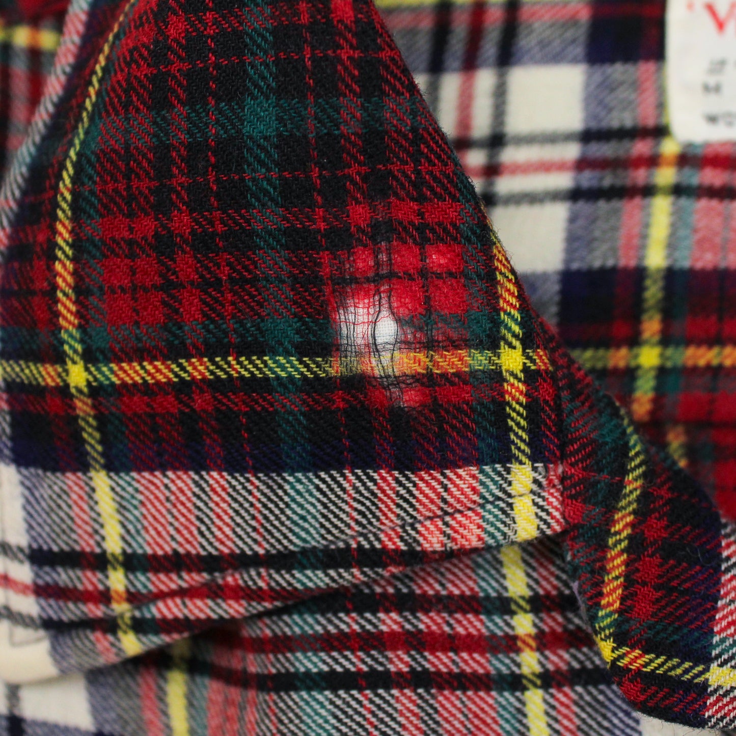 Hathaway Tartan Plaid Wool Cotton Viyella Flannel Loop Collar Shirt