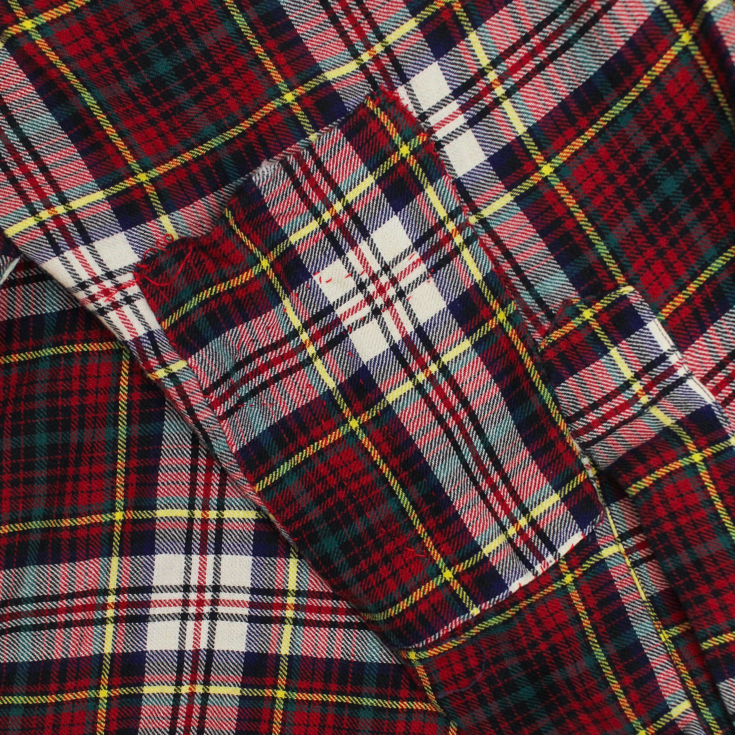 Hathaway Tartan Plaid Wool Cotton Viyella Flannel Loop Collar Shirt