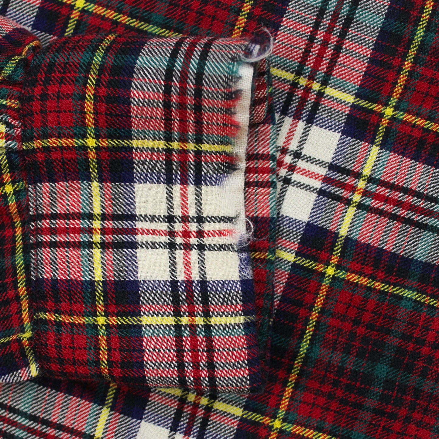 Hathaway Tartan Plaid Wool Cotton Viyella Flannel Loop Collar Shirt