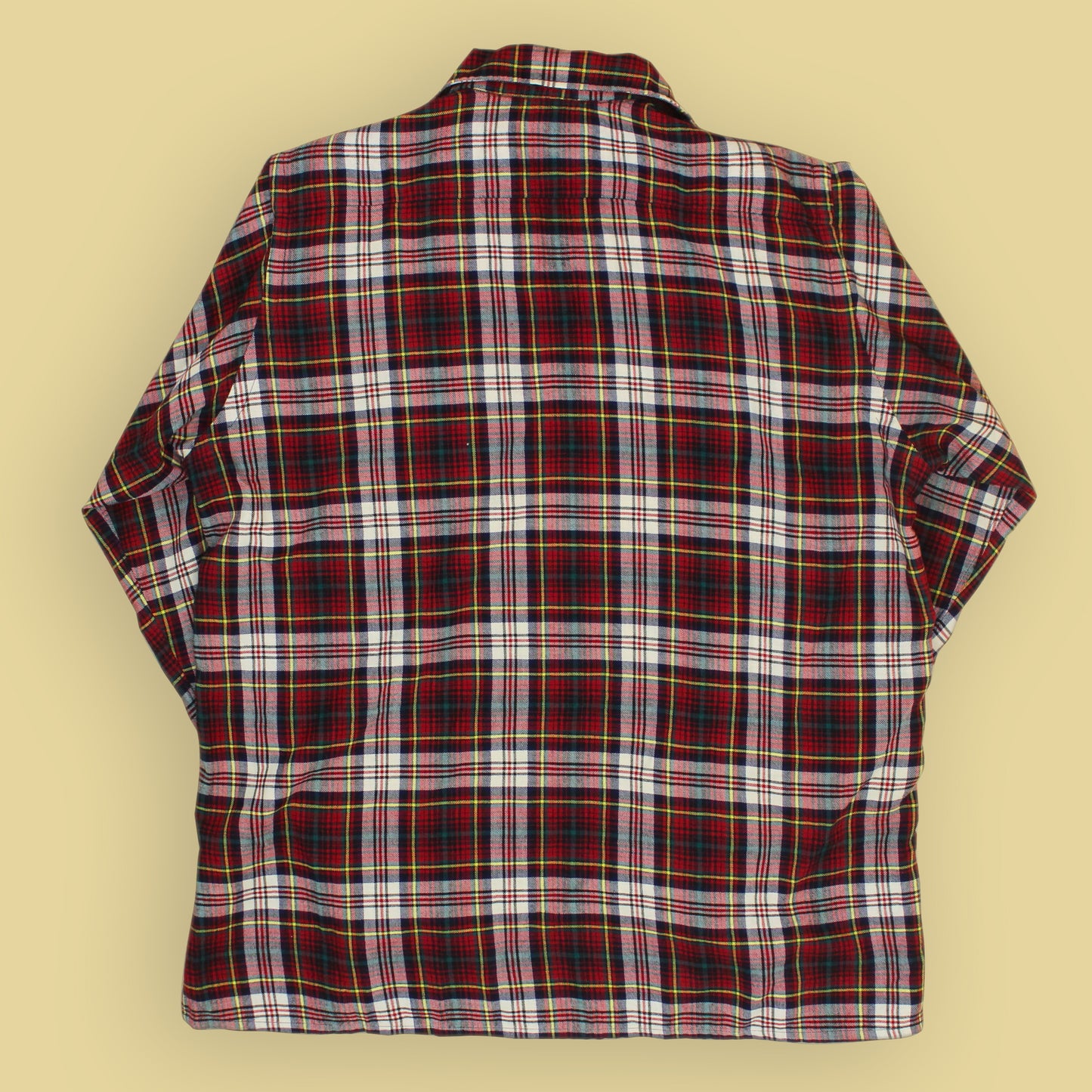 Hathaway Tartan Plaid Wool Cotton Viyella Flannel Loop Collar Shirt