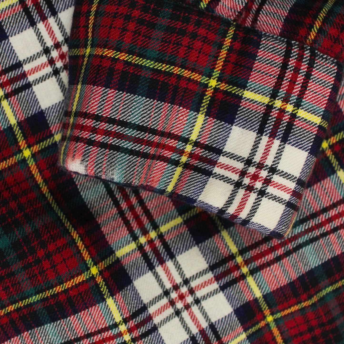 Hathaway Tartan Plaid Wool Cotton Viyella Flannel Loop Collar Shirt