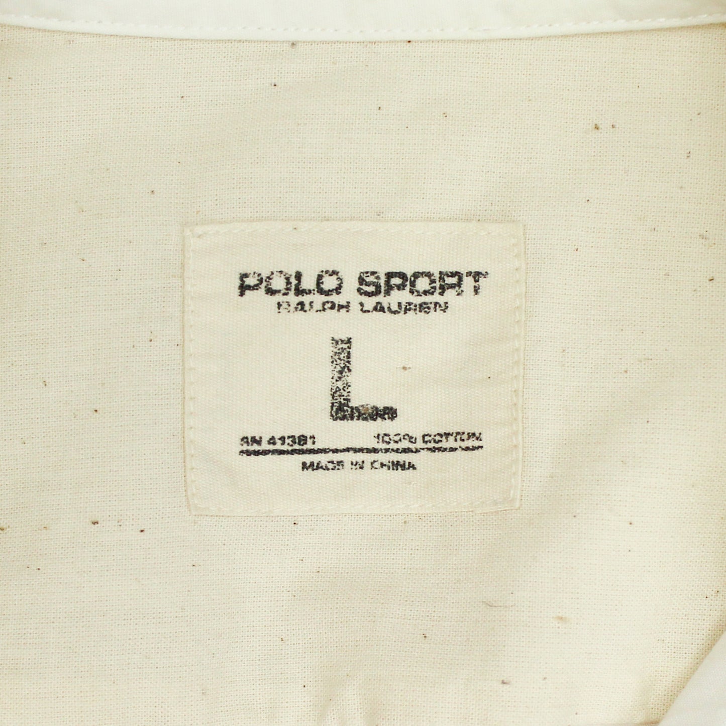 Vintage Polo Sport Embroidered Crest Cotton Button-Up Shirt