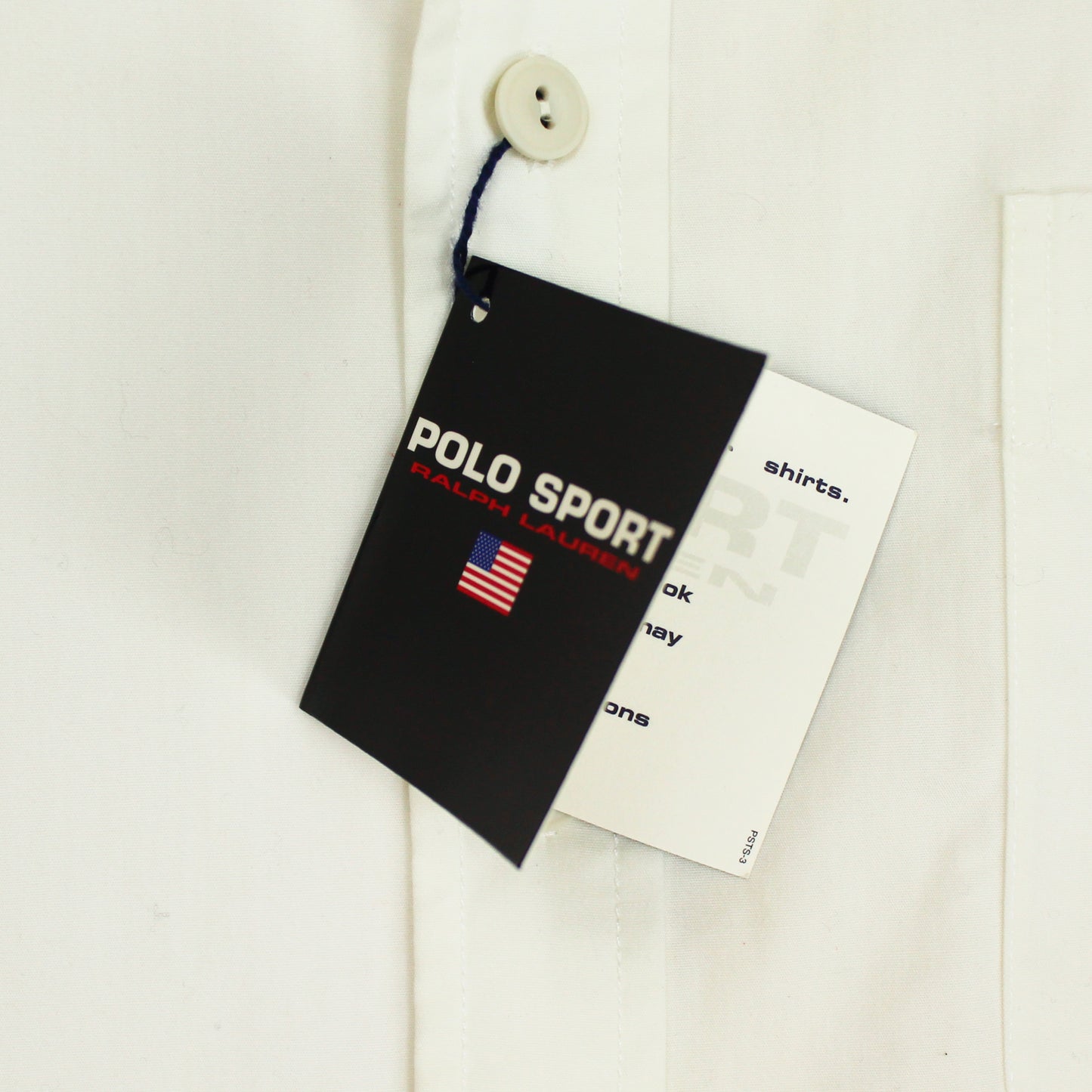 Vintage Polo Sport Embroidered Crest Cotton Button-Up Shirt