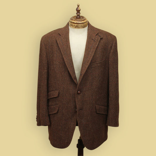 Polo Ralph Lauren Check Wool Alpaca Herringbone Tweed Hacking Jacket