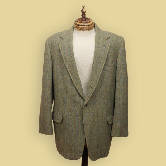 J. Press Striped Wool Mohair Cashmere Donegal Mist Tweed Sport Coat
