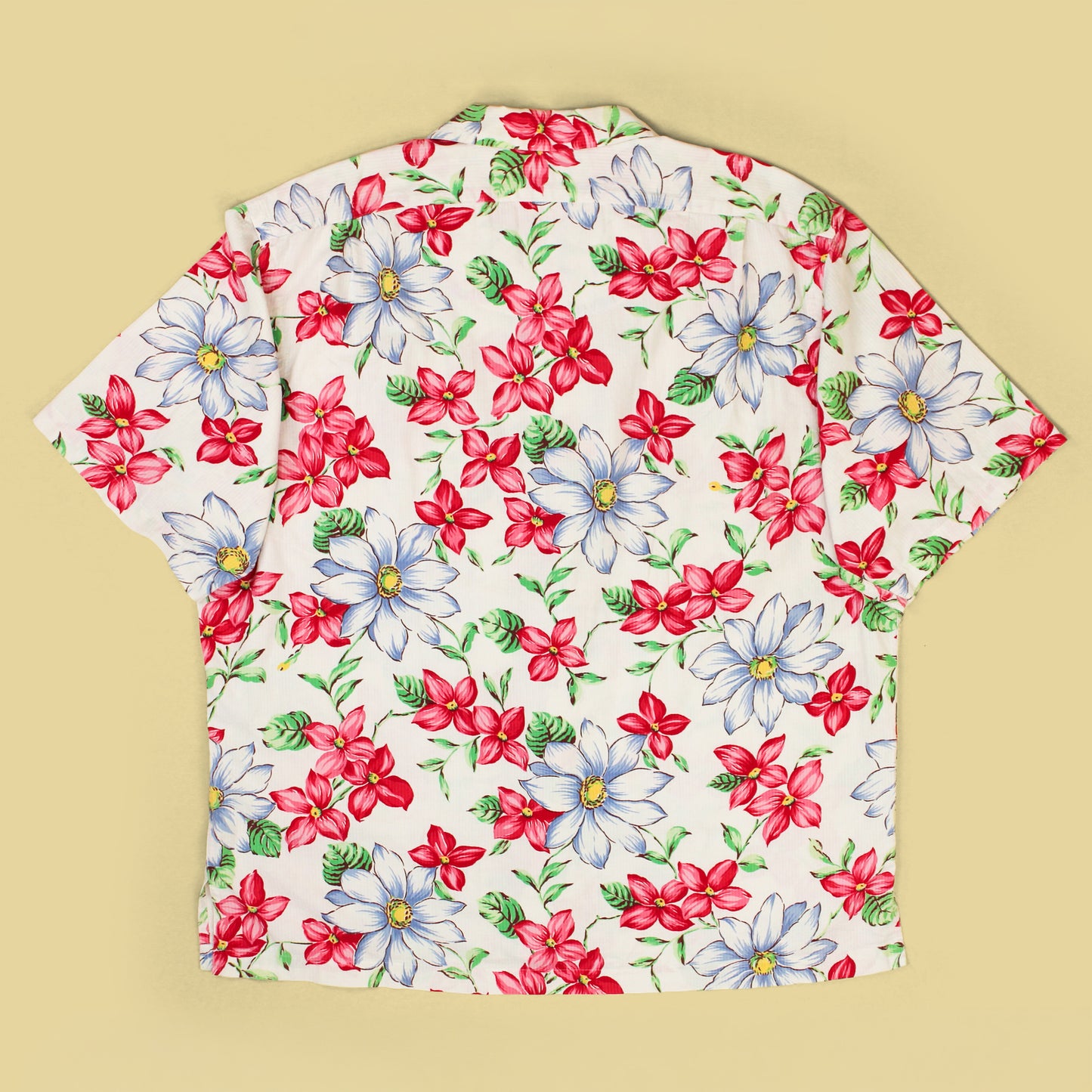 Vintage Polo Ralph Lauren Floral Print Seersucker Short Sleeve Camp Collar Berkley Shirt