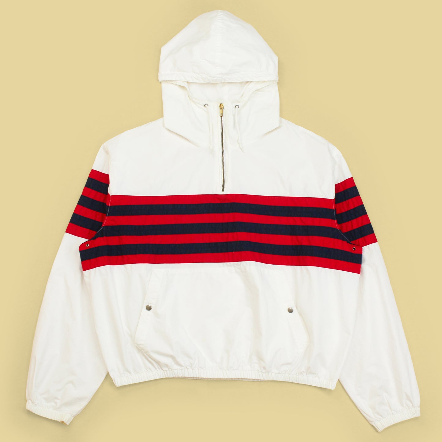 Vintage Polo Ralph Lauren Block Stripe Cotton Hooded Anorak Jacket