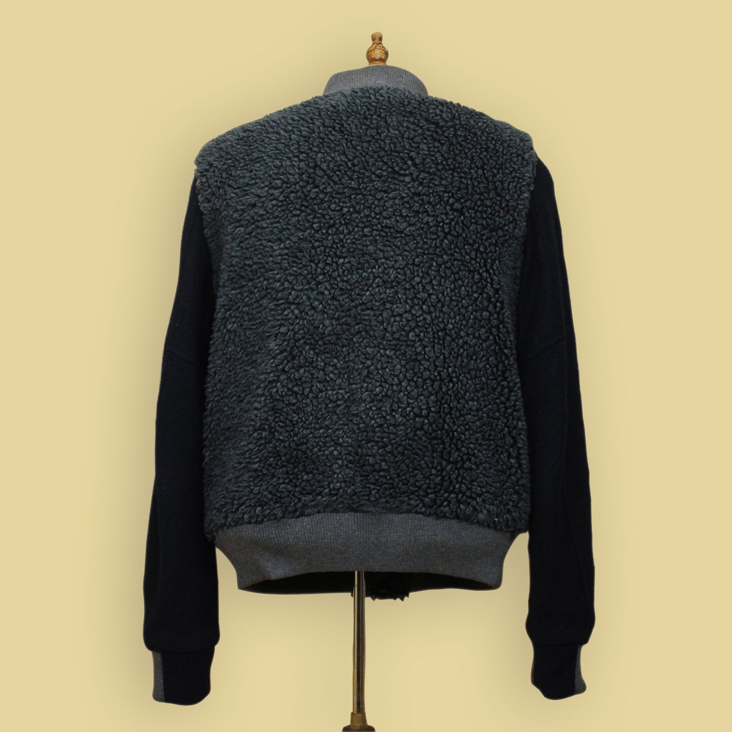 Sacai Boa Fleece/Boiled Wool Varsity Jacket