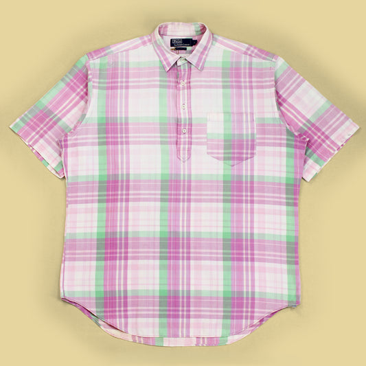 Vintage Polo Ralph Lauren Madras Short Sleeve Popover Shirt