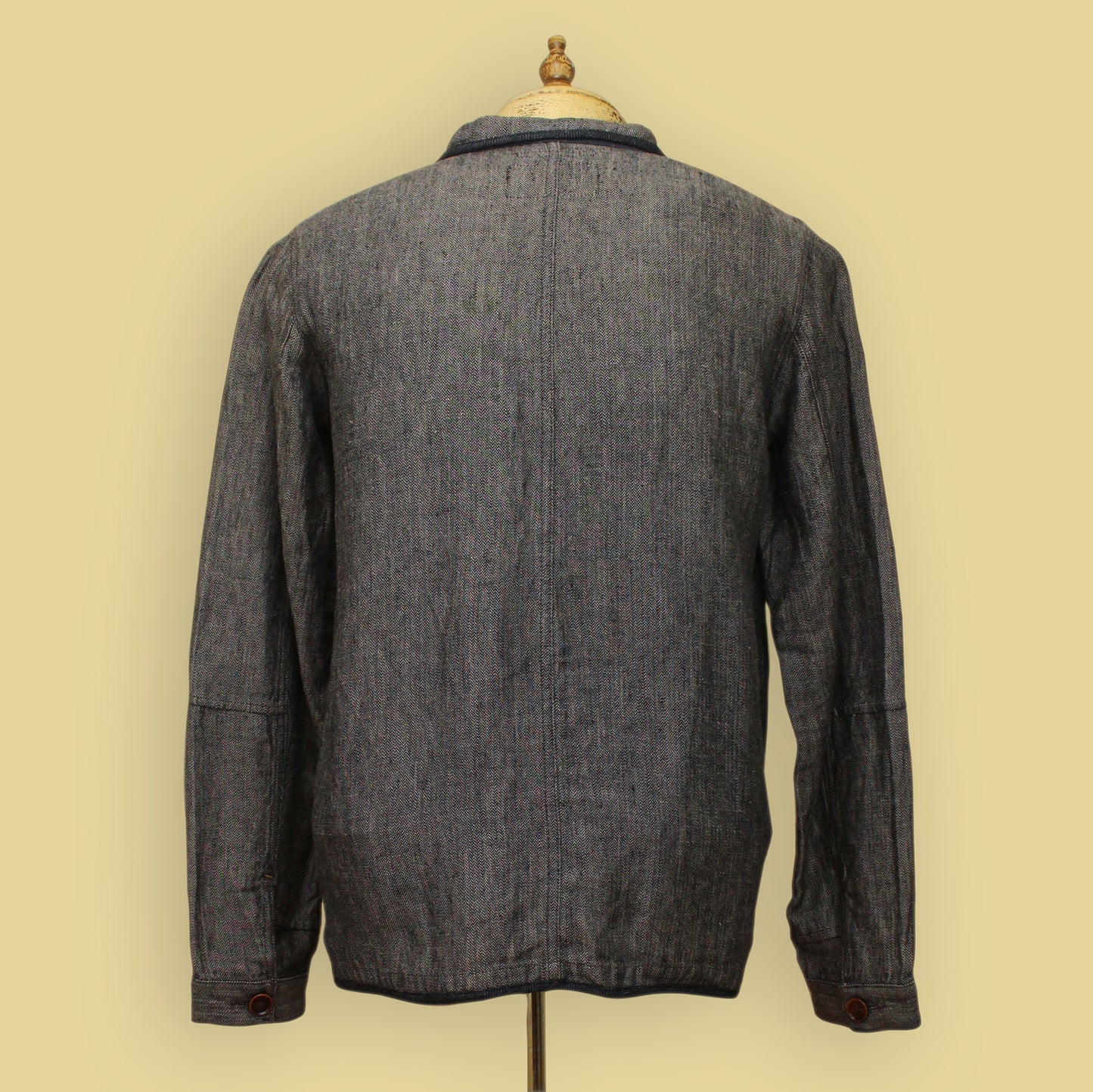 Kai D. Herringbone Linen Coverall Jacket